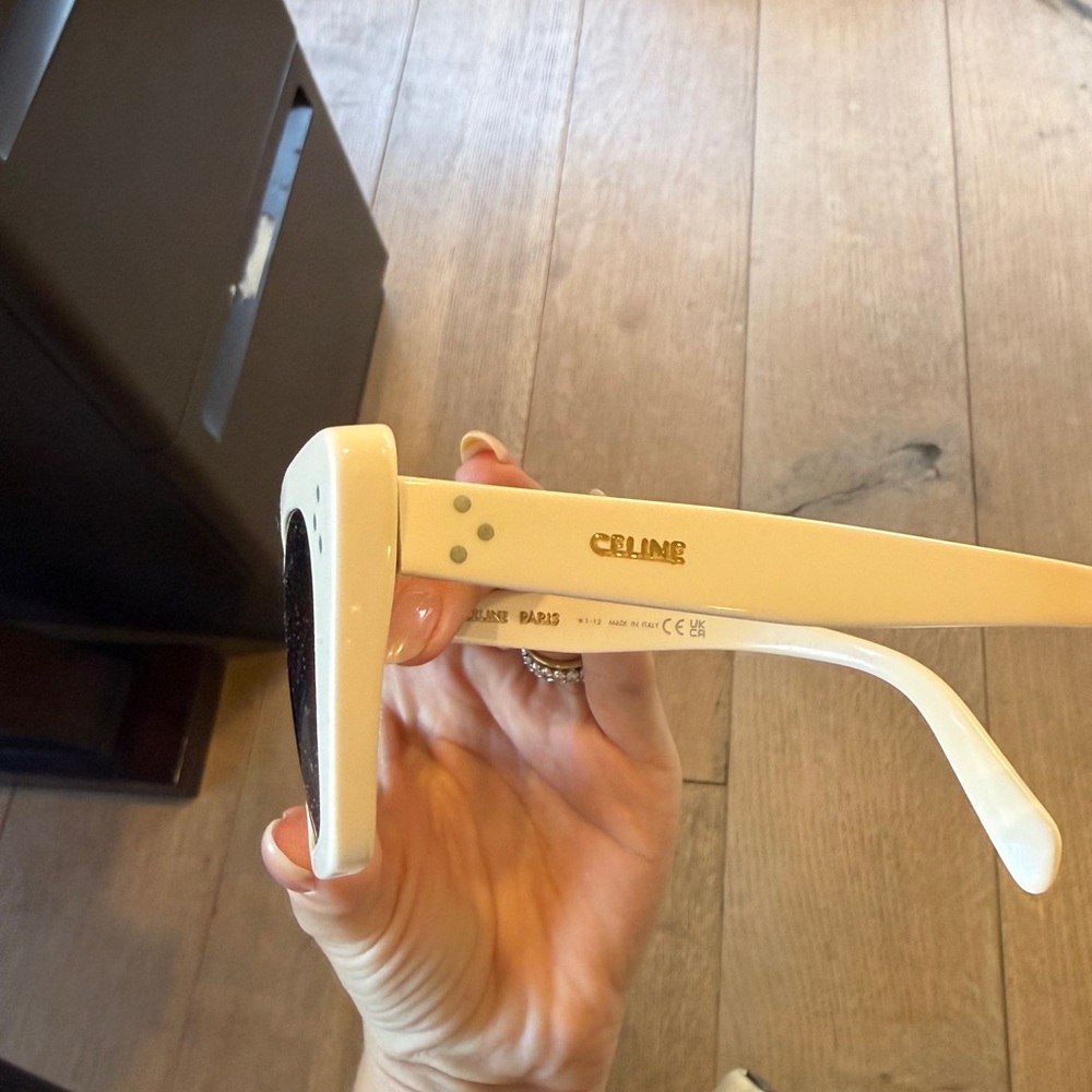 Celine The Edge Ivory Square Cat Eye Sunglasses - Picture 6 of 11
